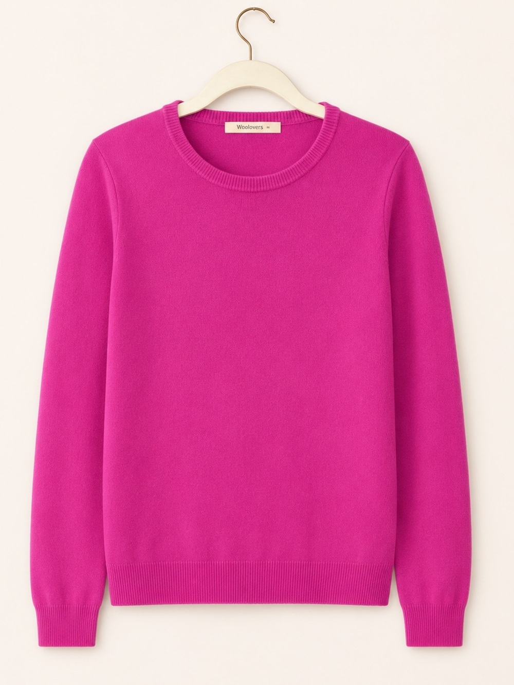 Woolovers Fine Merino Wool Crewneck Sweater Medium Raspberry Pink